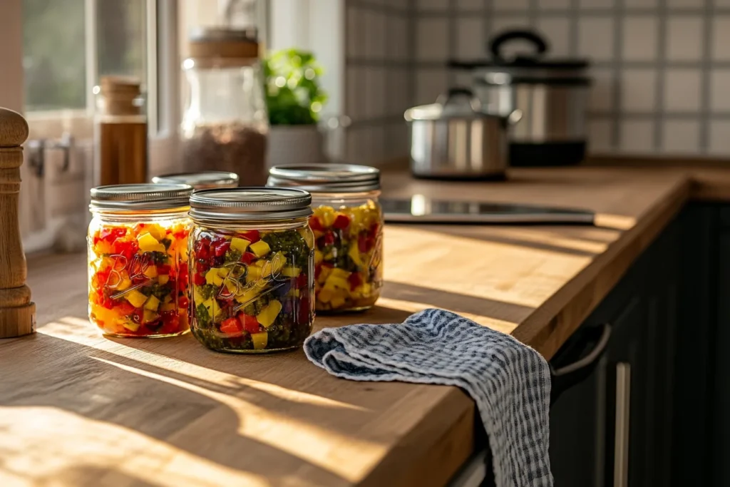 Canned Chow Chow Relish in Jars