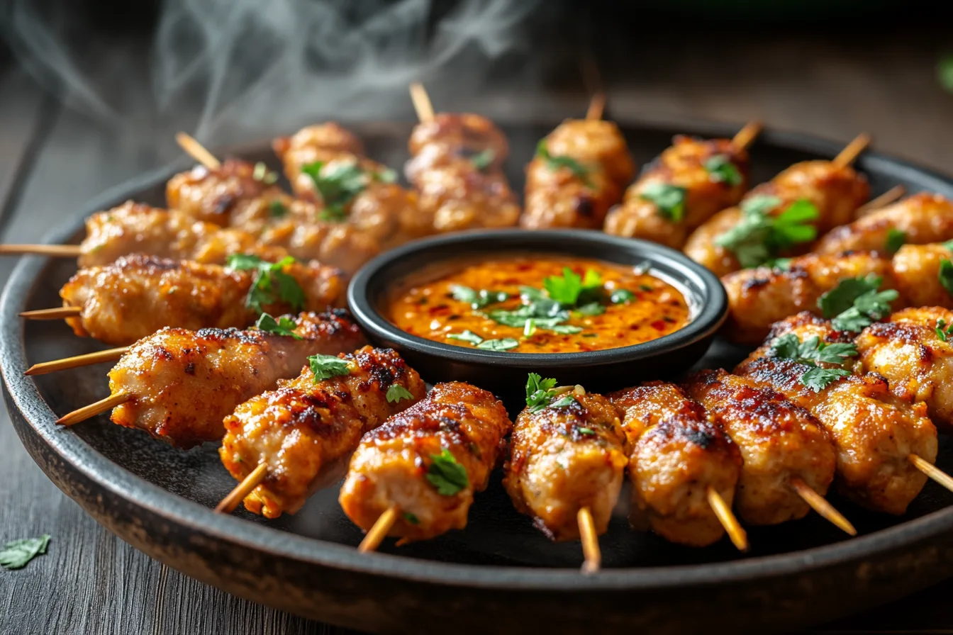 Golden crispy chicken lollipops served with spicy Schezwan sauce.