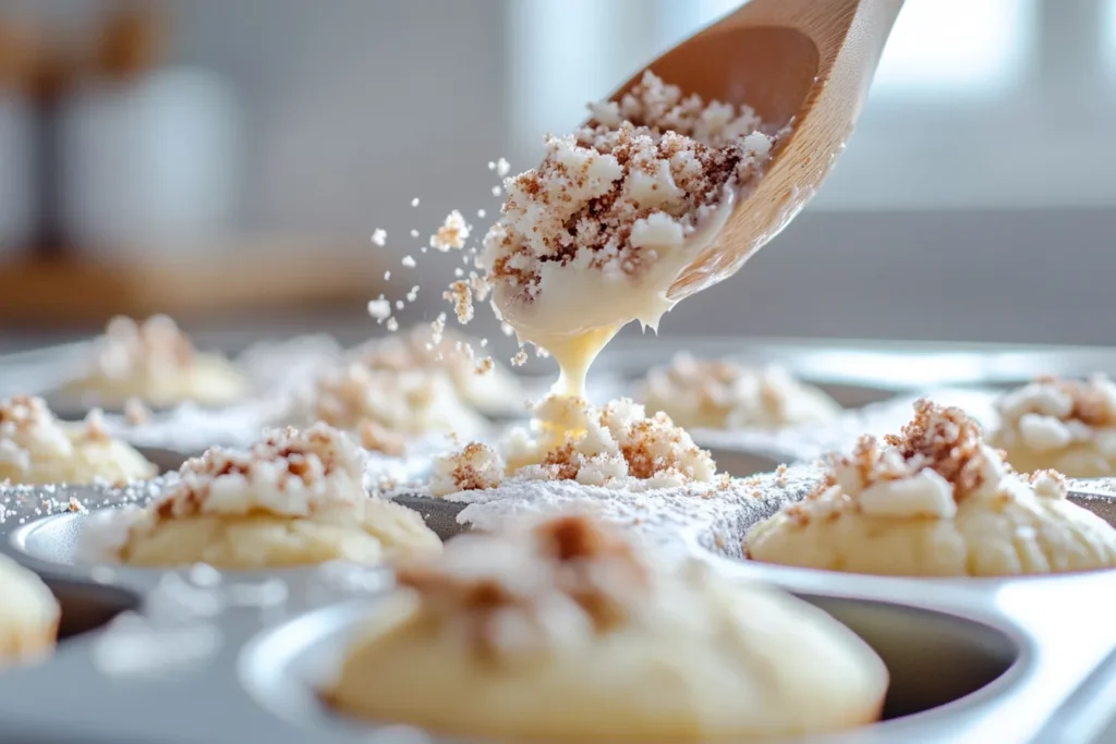 Coffee Cake Muffins: A Delicious Recipe and Baking Guide 3 Preparing coffee cake muffins with streusel topping