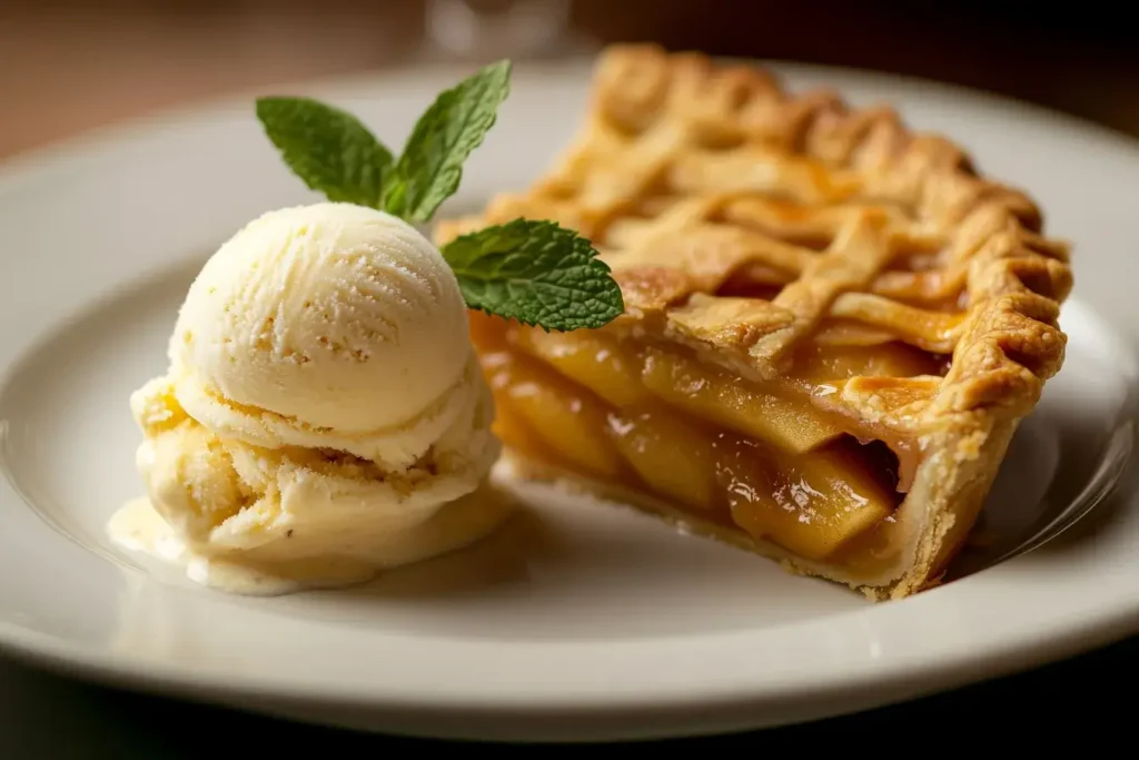 Vanilla bean ice cream with apple pie