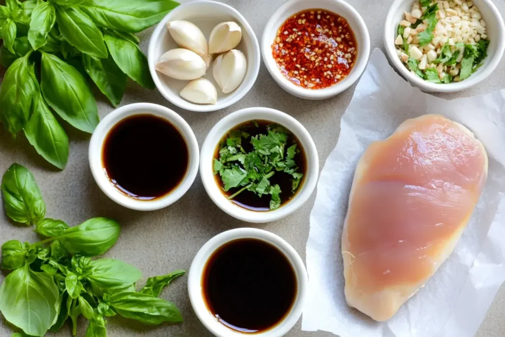 The Ultimate Guide to Asian Chicken Marinade: Recipes & Tips 2 Ingredients for Asian chicken marinade, including soy sauce, sesame oil, and garlic