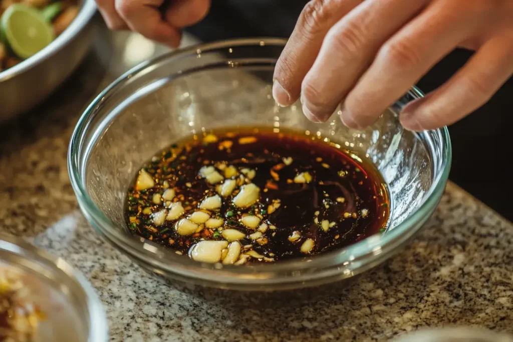 Can You Use Soy Sauce as a Marinade? Tips, Benefits, and Recipes 2 Mixing soy sauce marinade with garlic, ginger, and honey