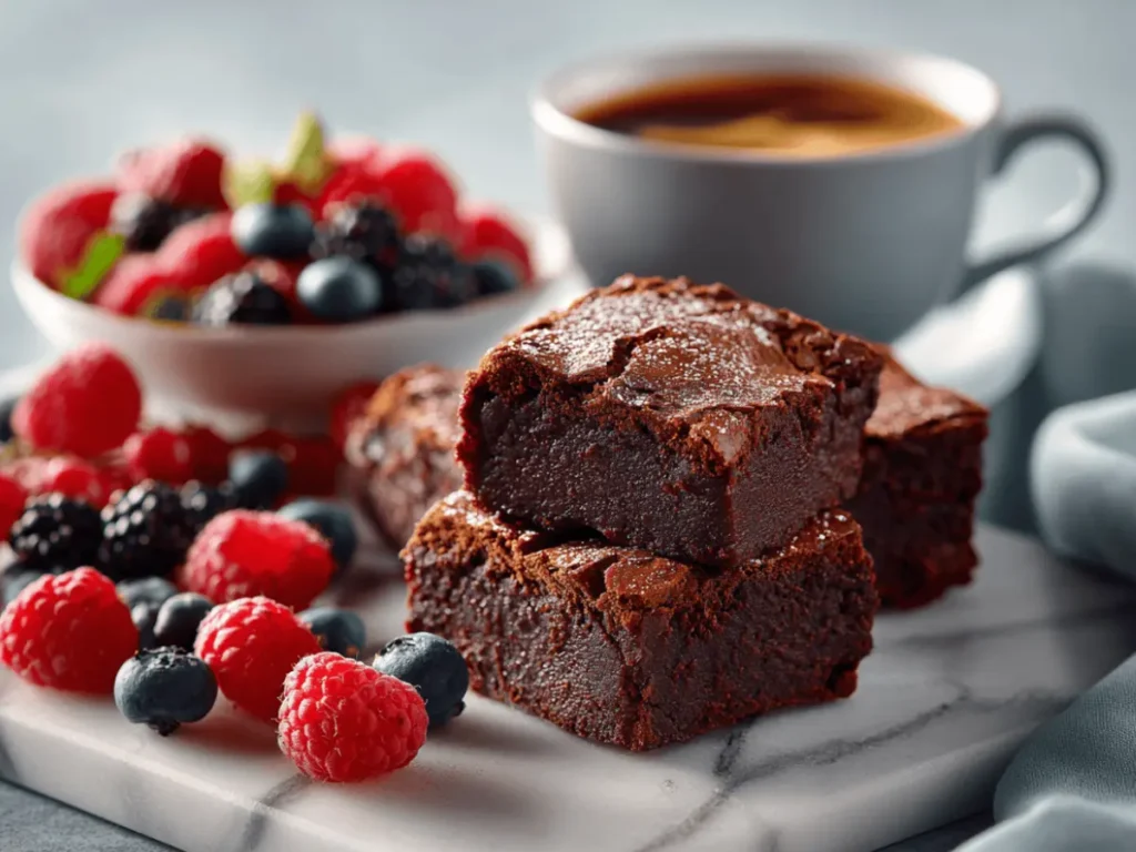 Cottage cheese brownies with different topping variations