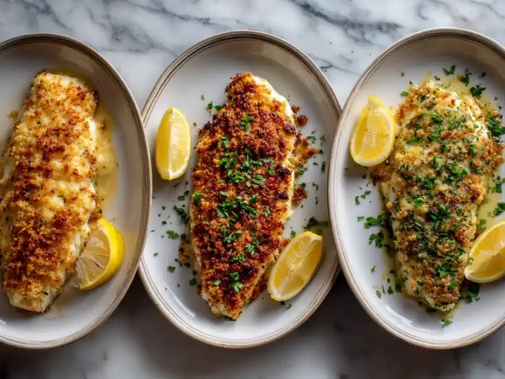 baked haddock variations with different toppings