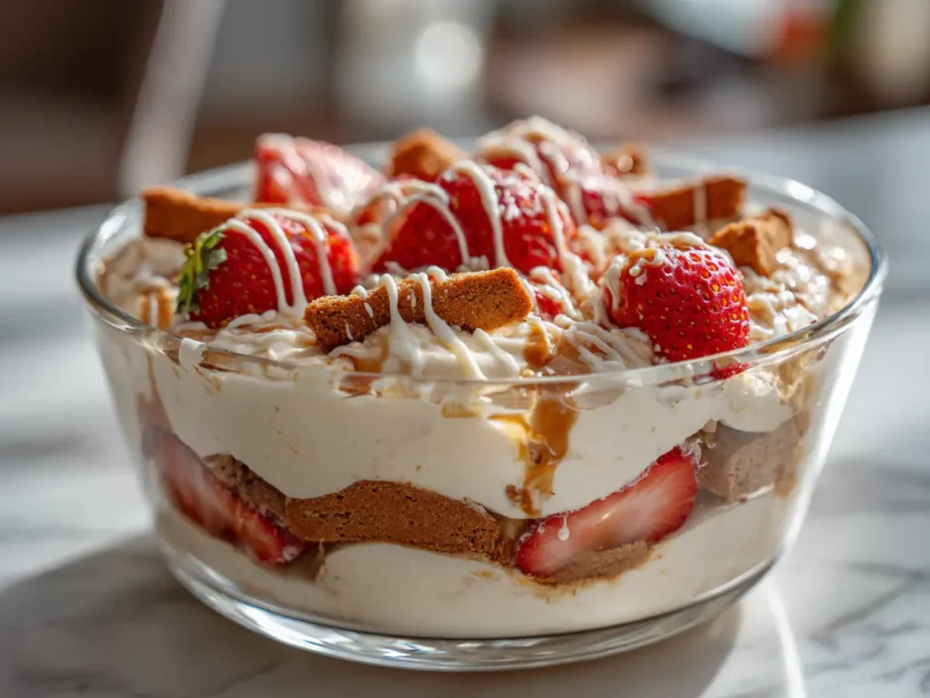 japanese cheesecake bowl with creamy yogurt and cookie layers