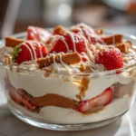japanese cheesecake bowl with creamy yogurt and cookie layers