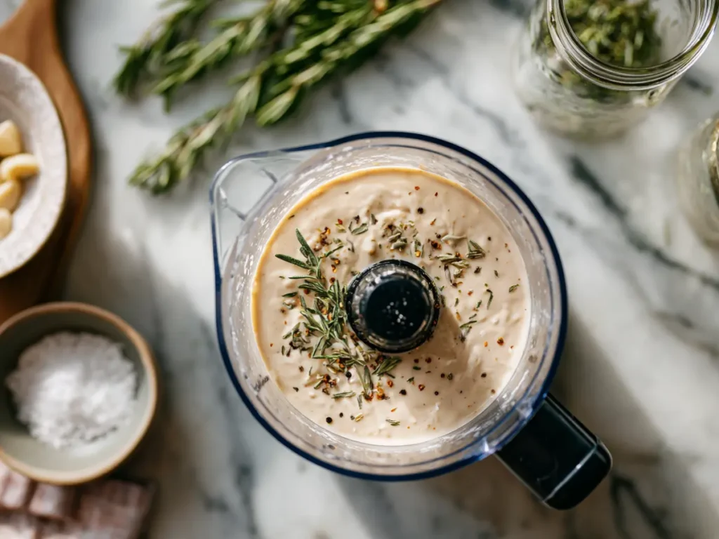 Macro Friendly Sauces: Healthy Flavor Secrets 2 Blending a creamy macro friendly sauce