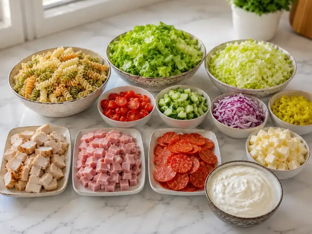 High Protein Grinder Pasta Salad: Ultimate Healthy Italian Lunch for Meal Prep 2 Ingredients for high protein grinder pasta salad