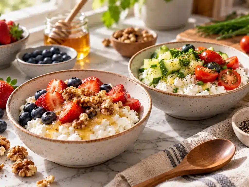 What Does Cottage Cheese Mix Well With? 15 Easy Ideas 13 What does cottage cheese mix well with? Sweet and savory bowls with fresh fruit, vegetables, and herbs