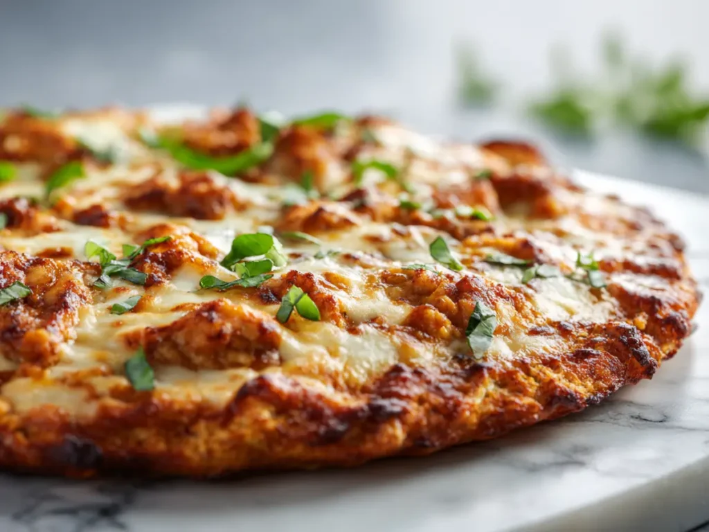 Chicken Crust Pizza: Ultimate High Protein Recipe for Easy Weeknight Meals 16 Chicken crust Pizza fresh from the oven