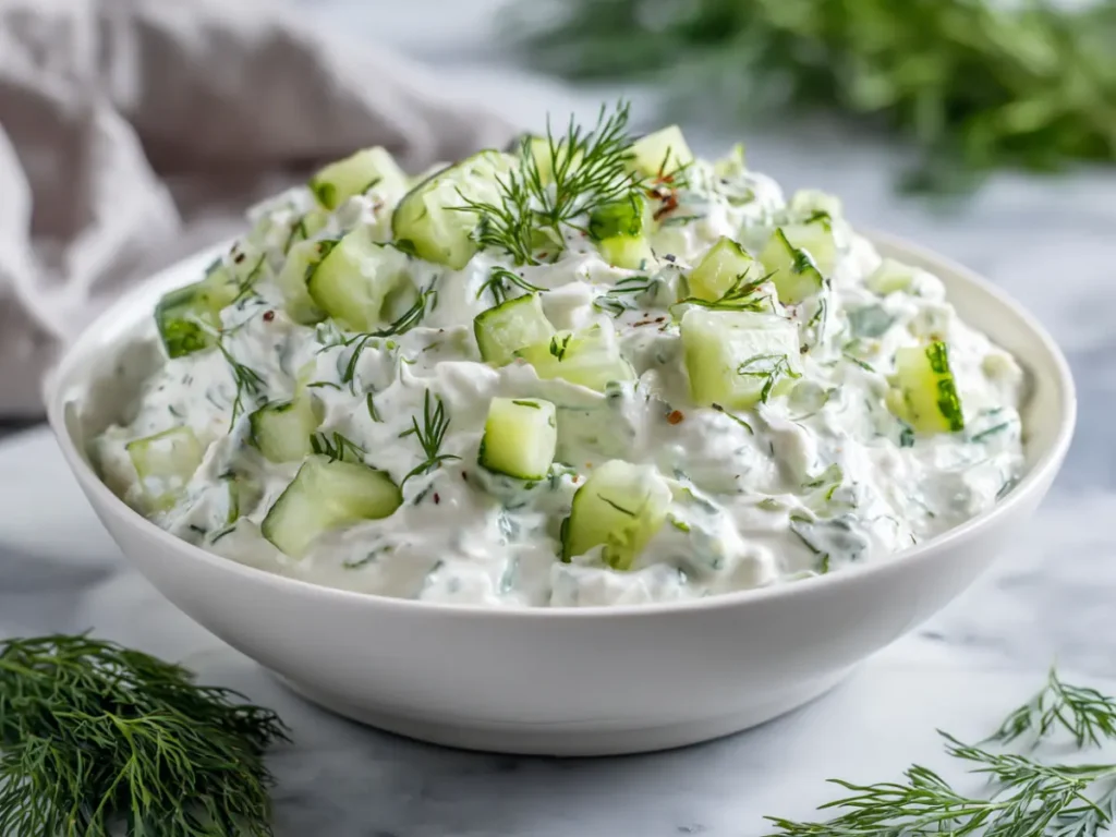 Dill Pickle Dip with Greek Yogurt: The Best Creamy Party Dip 4 Creamy finished Greek yogurt dill pickle dip