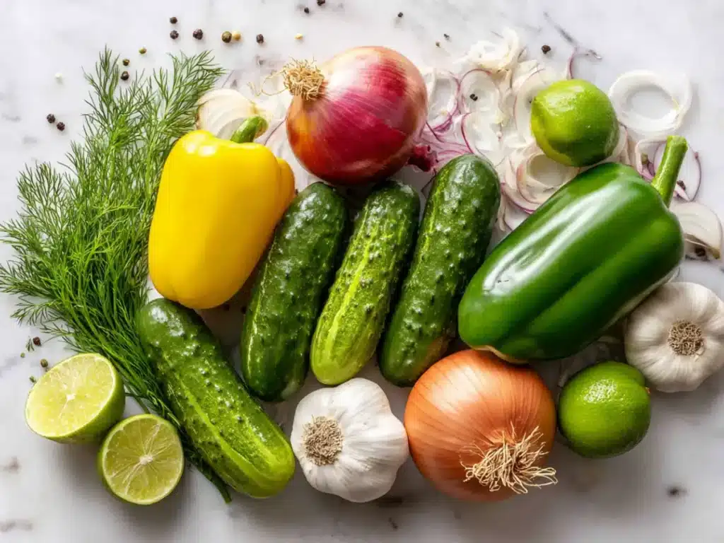 Pickle de Gallo: The Fresh Pickle Salsa Everyone Loves 2 Fresh ingredients prepared for pickle de gallo