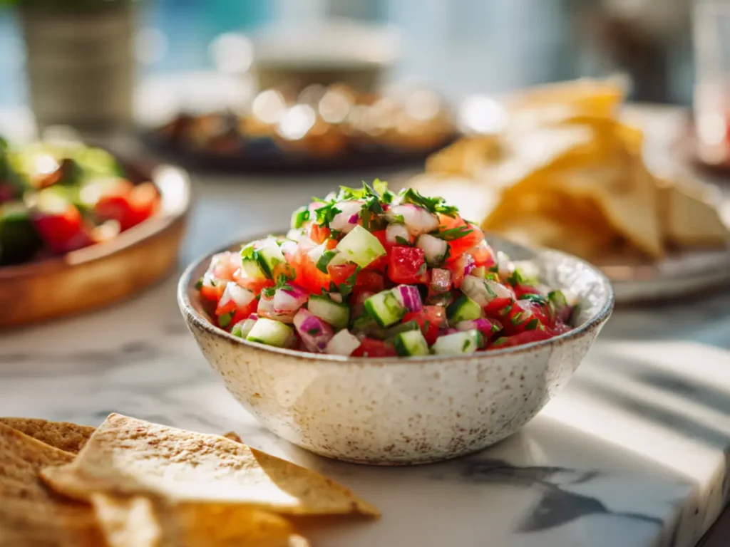 Pickle de Gallo: The Fresh Pickle Salsa Everyone Loves 5 Serving pickle de gallo with burgers and tacos