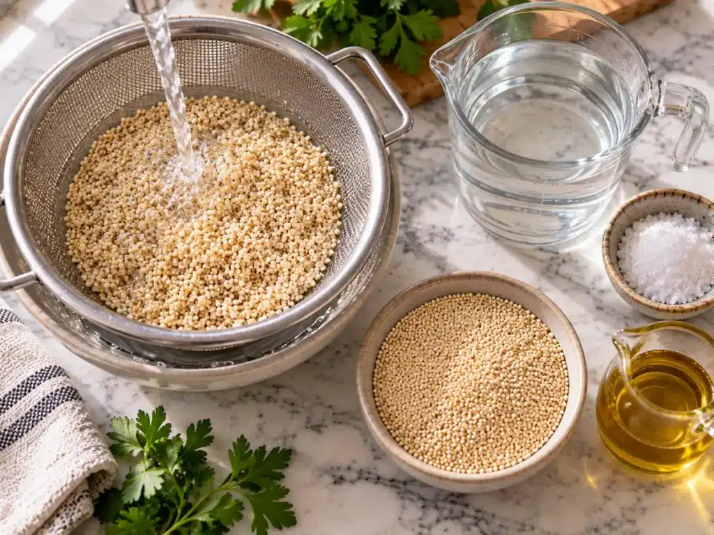 Instant Pot Quinoa Recipe: Easy, Fluffy and Reliable 2 Quinoa rinsed in a fine mesh strainer before pressure cooking
